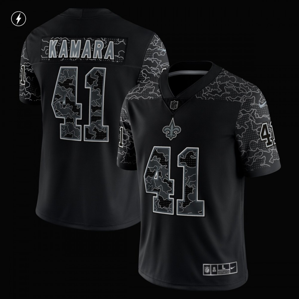 Alvin Kamara New Orleans Saints Nike RFLCTV Limited Jersey - Black-GridironStore